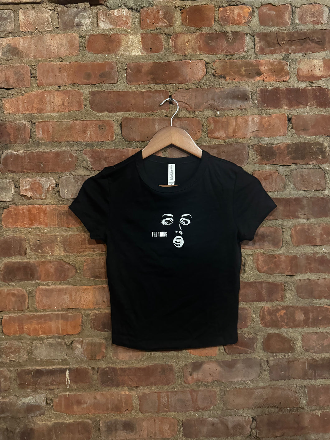 Faced Baby Tee - Black