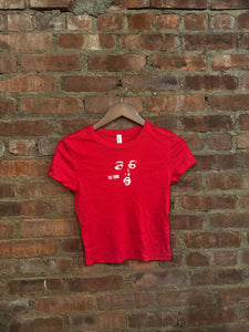 Faced Baby Tee - Red