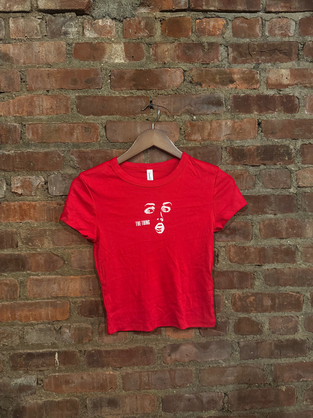 Faced Baby Tee - Red